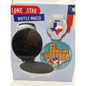 Lone Star Waffle Maker Texas State Outline Non Stick White TX USA Breakfast new